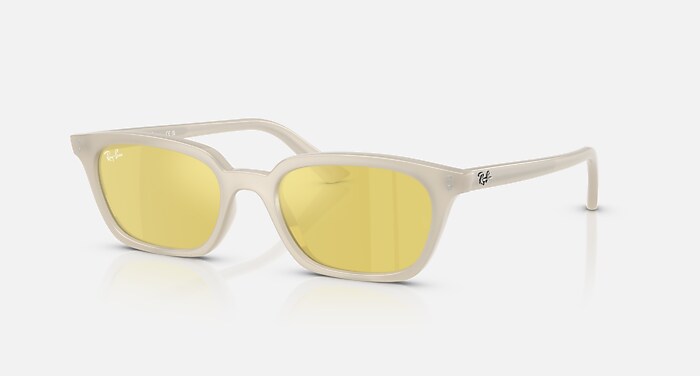 ZAYA BIO-BASED Sunglasses in Cloudy Warm White and Yellow Mirror