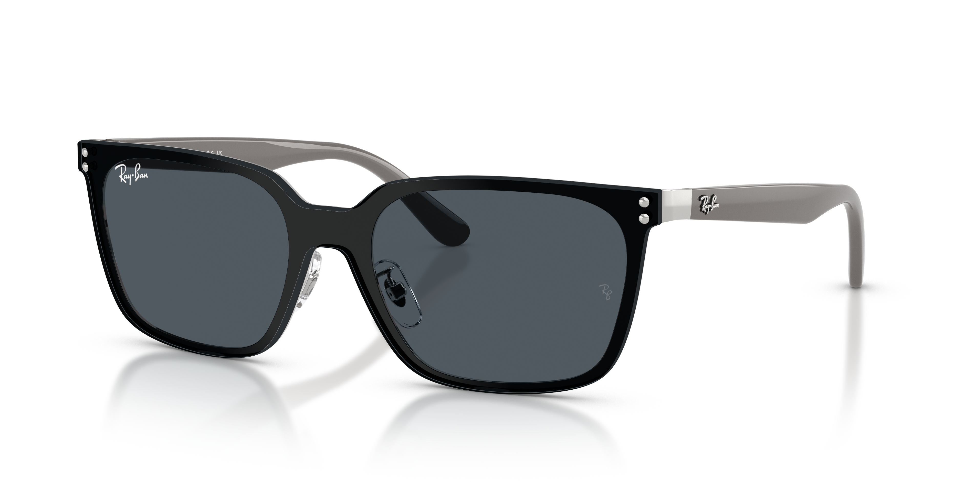RB3784D Polished Silver Frame Dark Grey Lenses 0-145