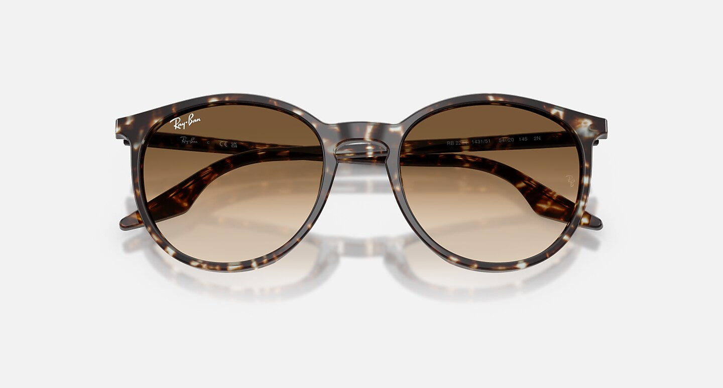 Ray-Ban Sunglasses Unisex Rb2204 - Havana Yellow Turtle Frame Brown Lenses 54-20