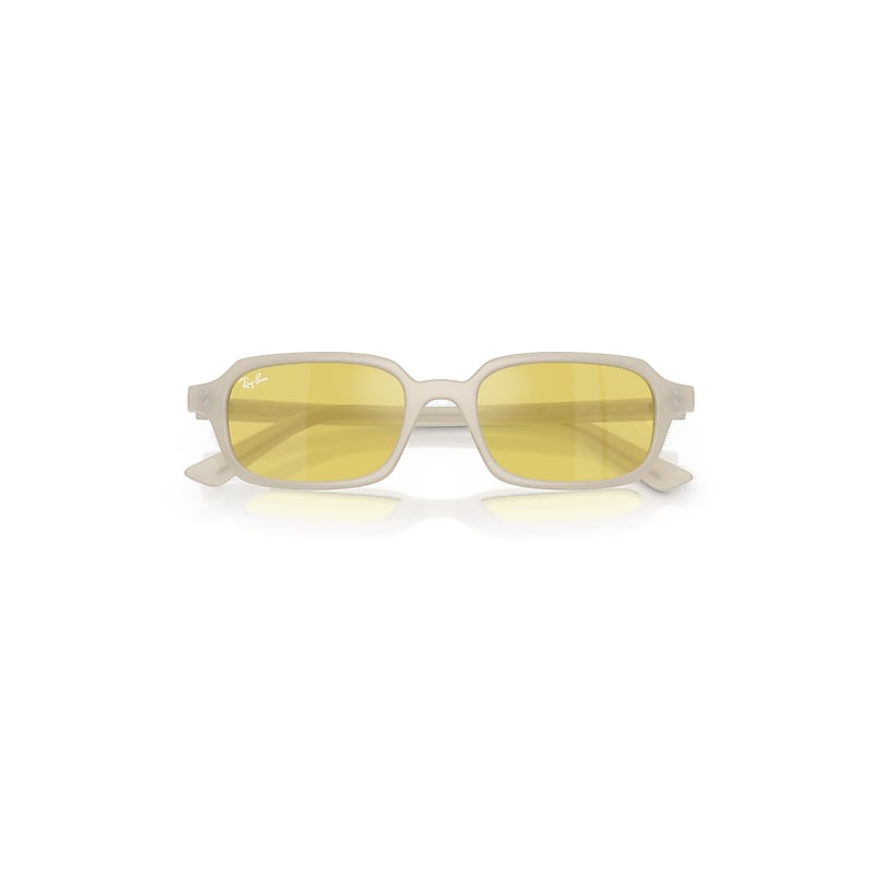 Ray Ban Zuri Bio-based Sunglasses Cloudy Warm White Frame Yellow Lenses 51-19 In Cloudy Warm White