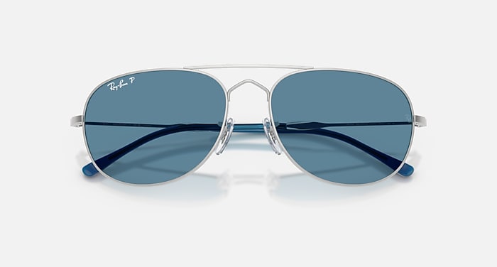 Ray-Ban Sunglasses Unisex Bain Bridge Chromance - Silver Frame Blue Lenses 60-17 Polarized