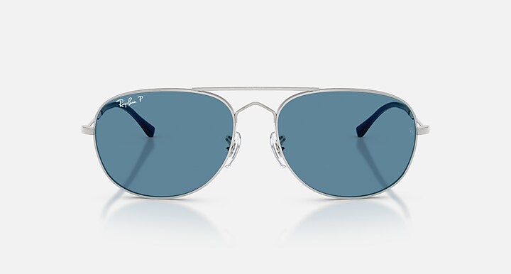 Ray-Ban Sunglasses Unisex Bain Bridge Chromance - Silver Frame Blue Lenses 60-17 Polarized