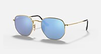 RayBan Arista 金 浅蓝色闪光 纯色 - 镜面