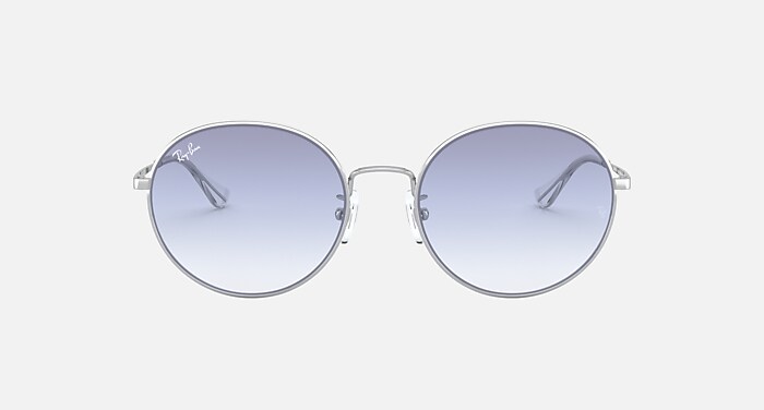 RB3612D Sunglasses in Silver and Clear Gradient Light Blue