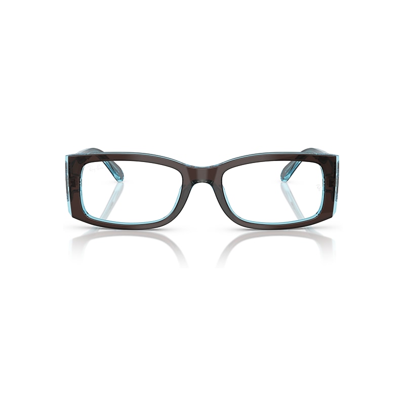 Ray Ban Miriam Optics Eyeglasses Brown On Transparent Blue Frame Clear Lenses Polarized 54-19 In Brown On Transparent Blue