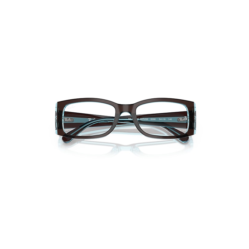Ray-Ban Miriam Optics Eyeglasses Brown On Transparent Blue Frame Clear Lenses Polarized 54-19