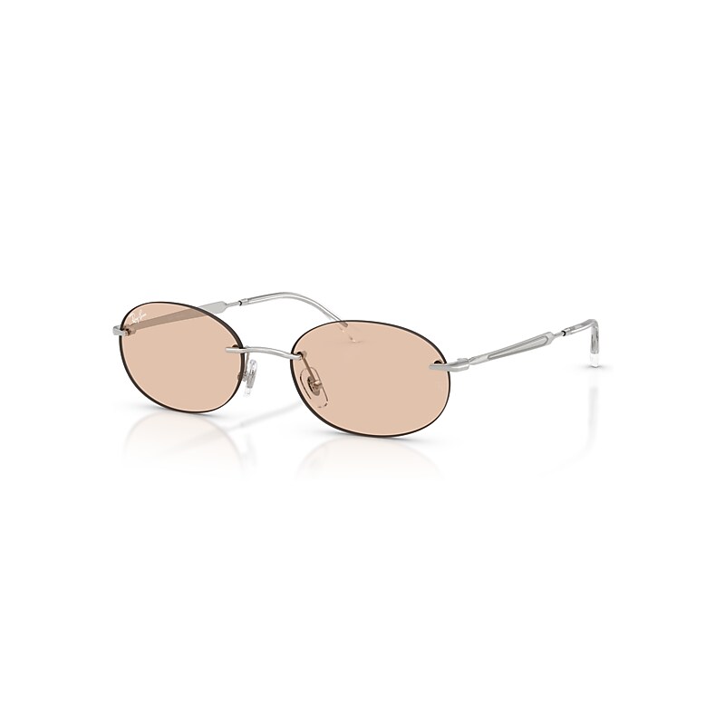 Ray-Ban Sunglasses Unisex Rb3767 Transitions ® Color Touch ™ Lenses - Silver Frame Yellow Lenses 54-18