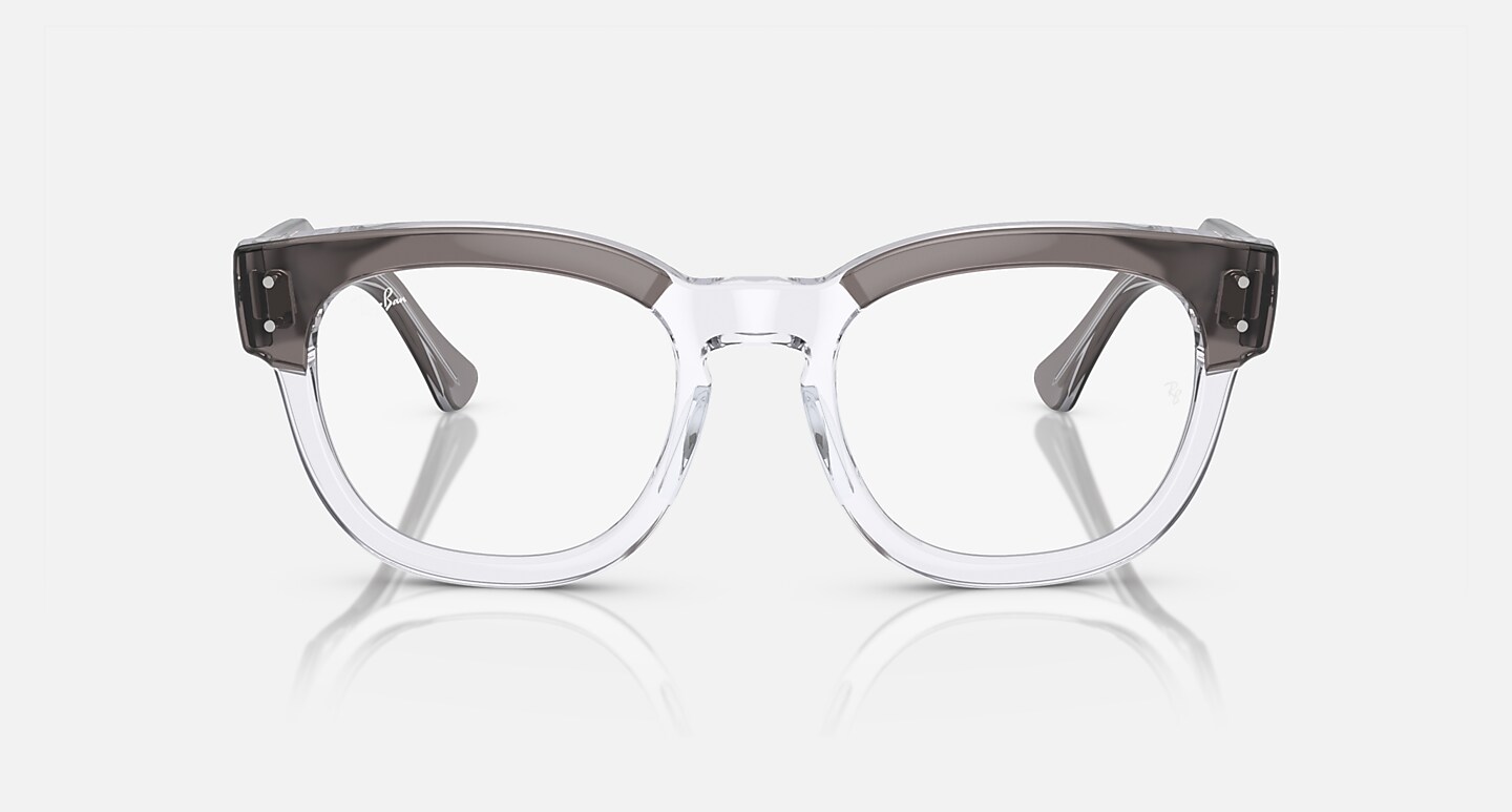 Ray-Ban Eyeglasses Unisex Mega Hawkeye Optics Prescription - Grey On Transparent Frame Clear Lenses 50-21 Polarized