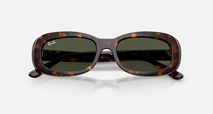 Ray-Ban Sunglasses Woman Rb2221 - Havana Frame Green Lenses 55-18