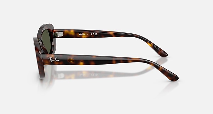 Ray-Ban Sunglasses Woman Rb2221 - Havana Frame Green Lenses 55-18