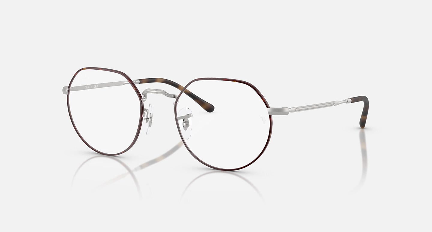 Ray-Ban Eyeglasses Unisex Jack Optics Prescription - Matte Silver Frame Clear Lenses 51-20 Polarized