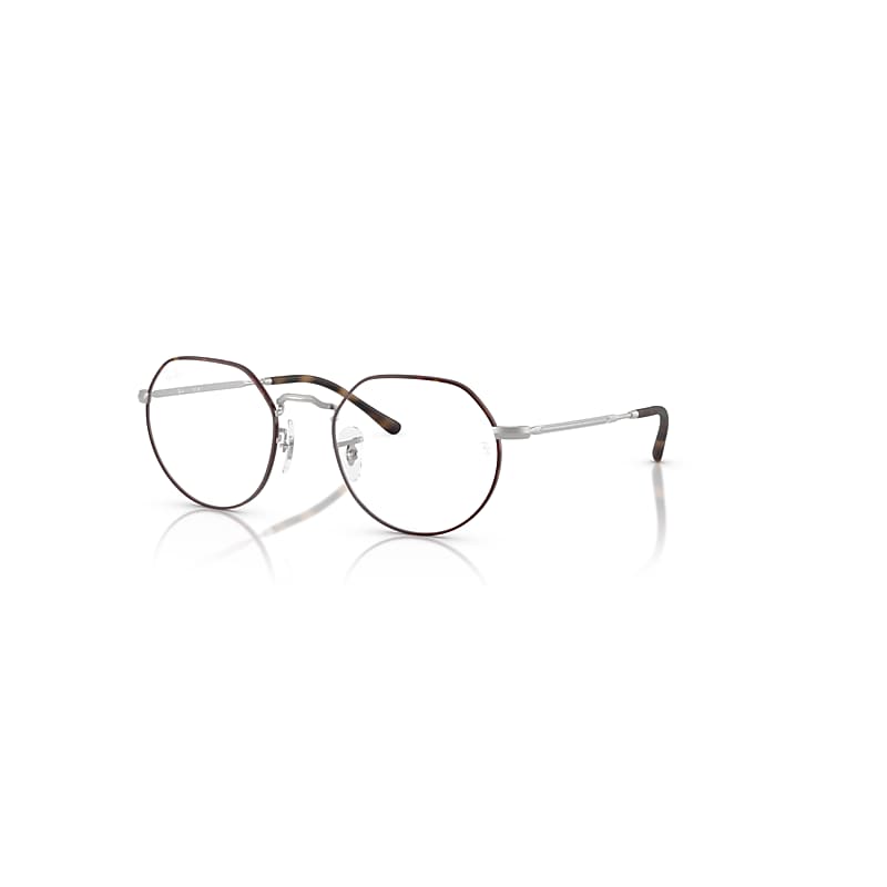Ray Ban Jack Optics  Matt Silber Fassung Klar Glas Polarisiert 51-20 In Matt Silber
