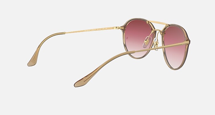BLAZE DOUBLE BRIDGE Sunglasses in Light Brown and Dark Red  display picture 3
