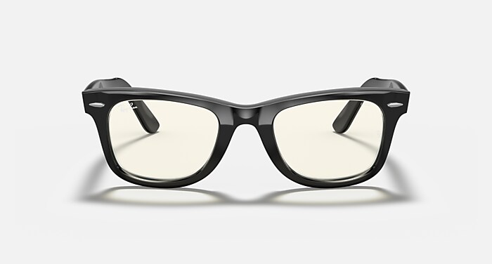 Ray-Ban Sunglasses Unisex Wayfarer Clear Evolve - Shiny Black Frame Grey Lenses 52-22