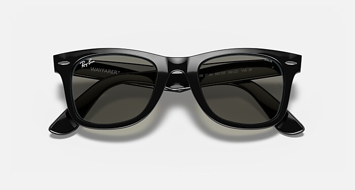 Ray-Ban Sunglasses Unisex Wayfarer Clear Evolve - Shiny Black Frame Grey Lenses 52-22