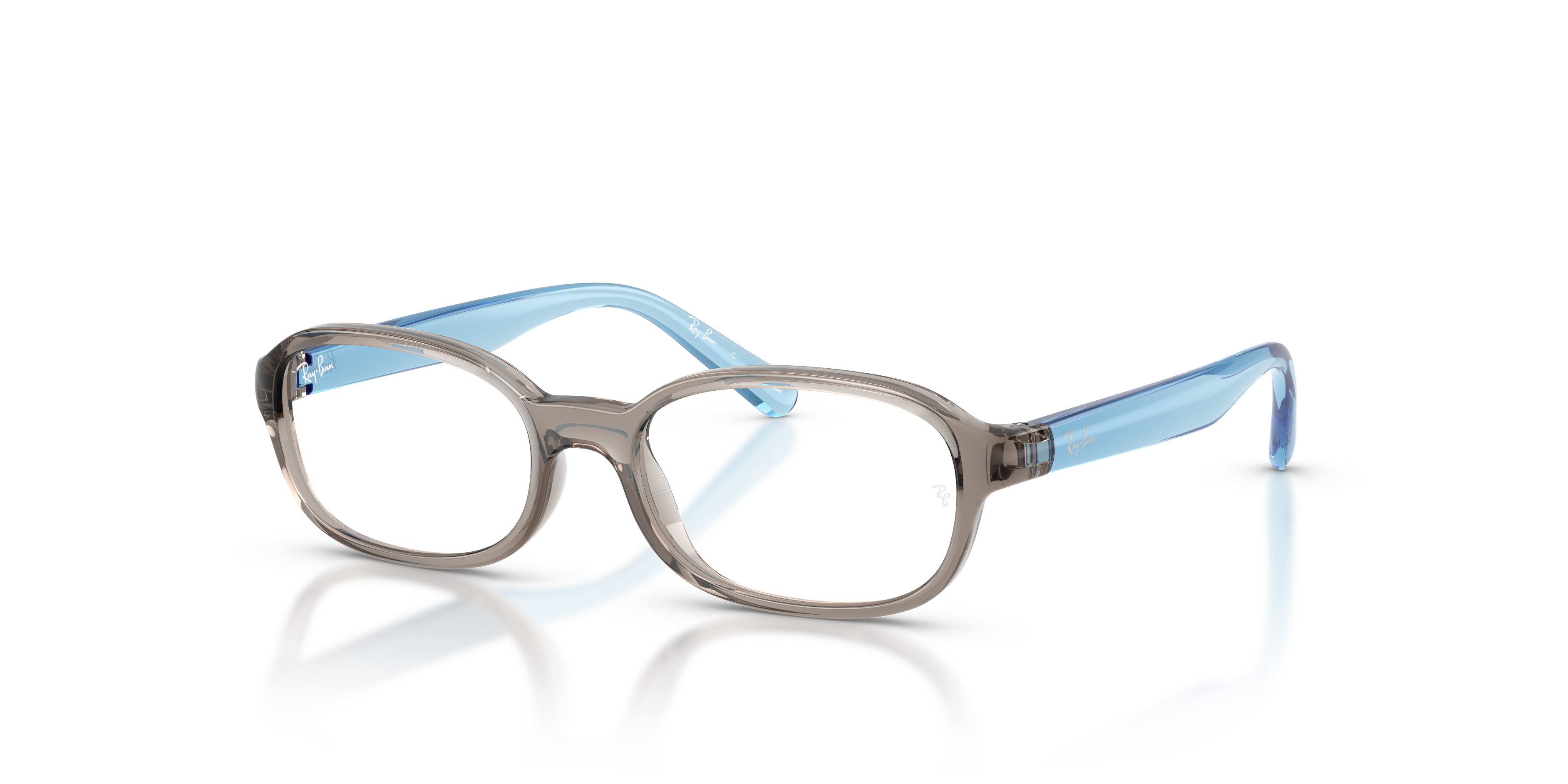 RB1904 OPTICS KIDS BIO-BASED Polished Transparent Grey Frame Clear Lenses 44-15