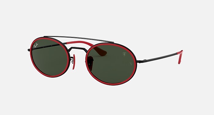 Red and black double bridge oval Ferrari Ray bans. Amazon.com: Ray-Ban RX6480M Scuderia Ferrari Collection  main image 4