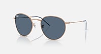 Ray-Ban Sunglasses Unisex Round Reverse - Arista Gold Frame Brown Lenses 53-21 Polarized