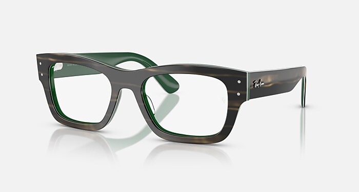 オヒ JOSEPH OPTICS Eyeglasses with Striped Green On Green Frame