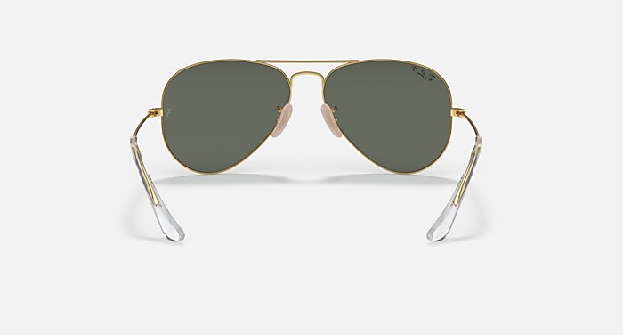 Ray-Ban Sunglasses Aviator Solid Gold Gold Frame Green Lenses