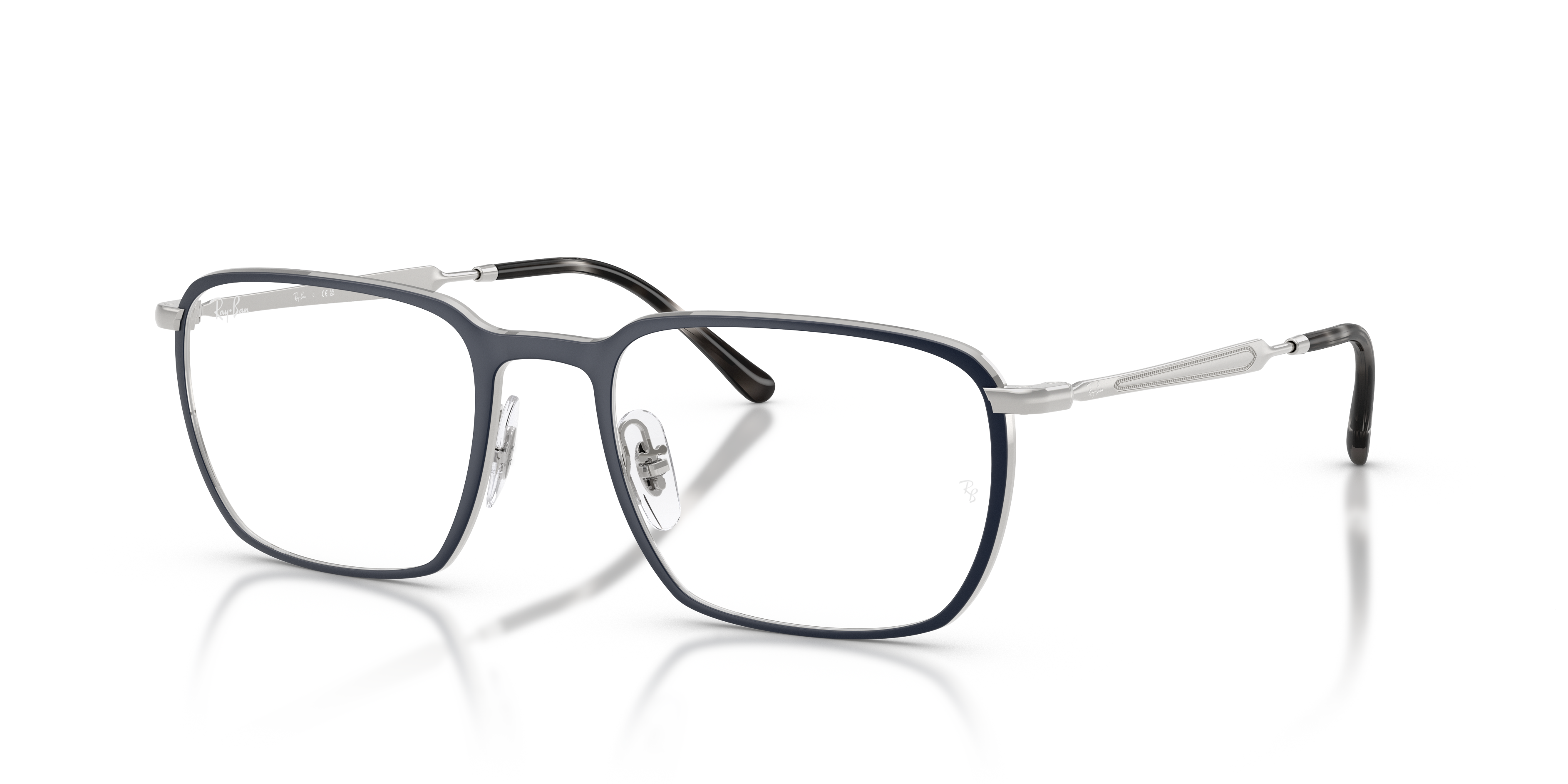 RB6549 OPTICS Matte Blue & Silver Frame Clear Lenses 53-20
