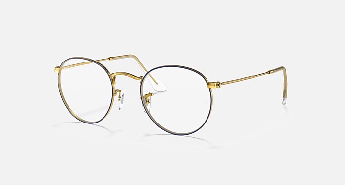 レイバン公式ストア】 Ray-Ban® ROUND METAL OPTICS メガネ | ブルー