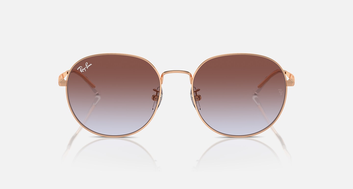 Ray-Ban Sunglasses Unisex Rb3727d - Rose Gold Frame Blue Lenses 57-19