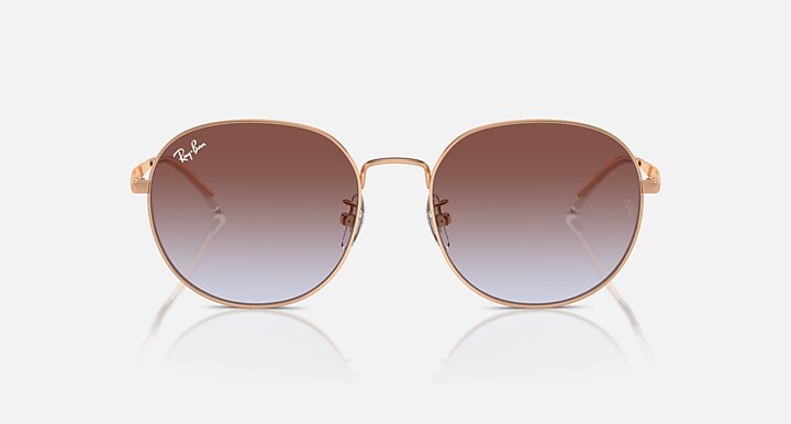 Ray-Ban Sunglasses Unisex Rb3727d - Rose Gold Frame Blue Lenses 57-19
