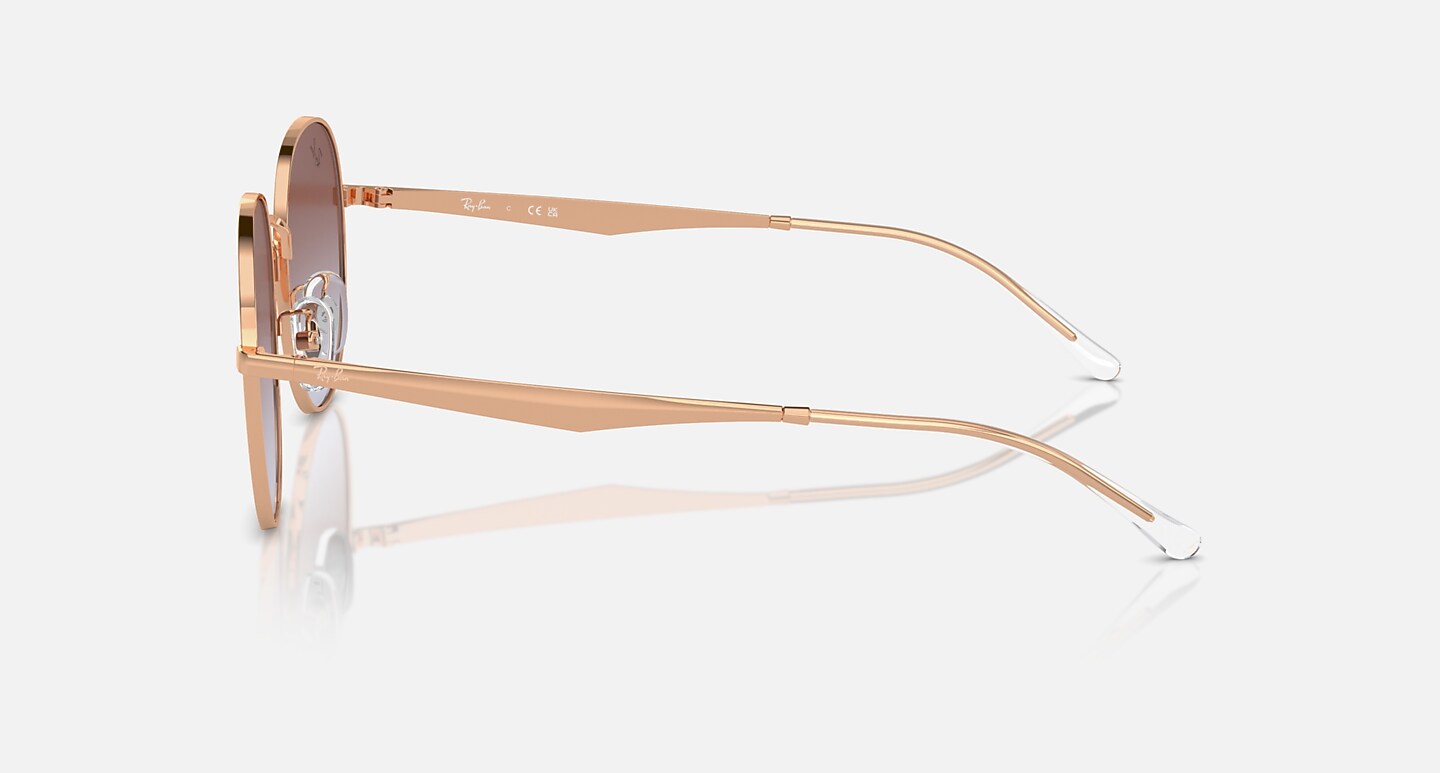 Ray-Ban Sunglasses Unisex Rb3727d - Rose Gold Frame Blue Lenses 57-19