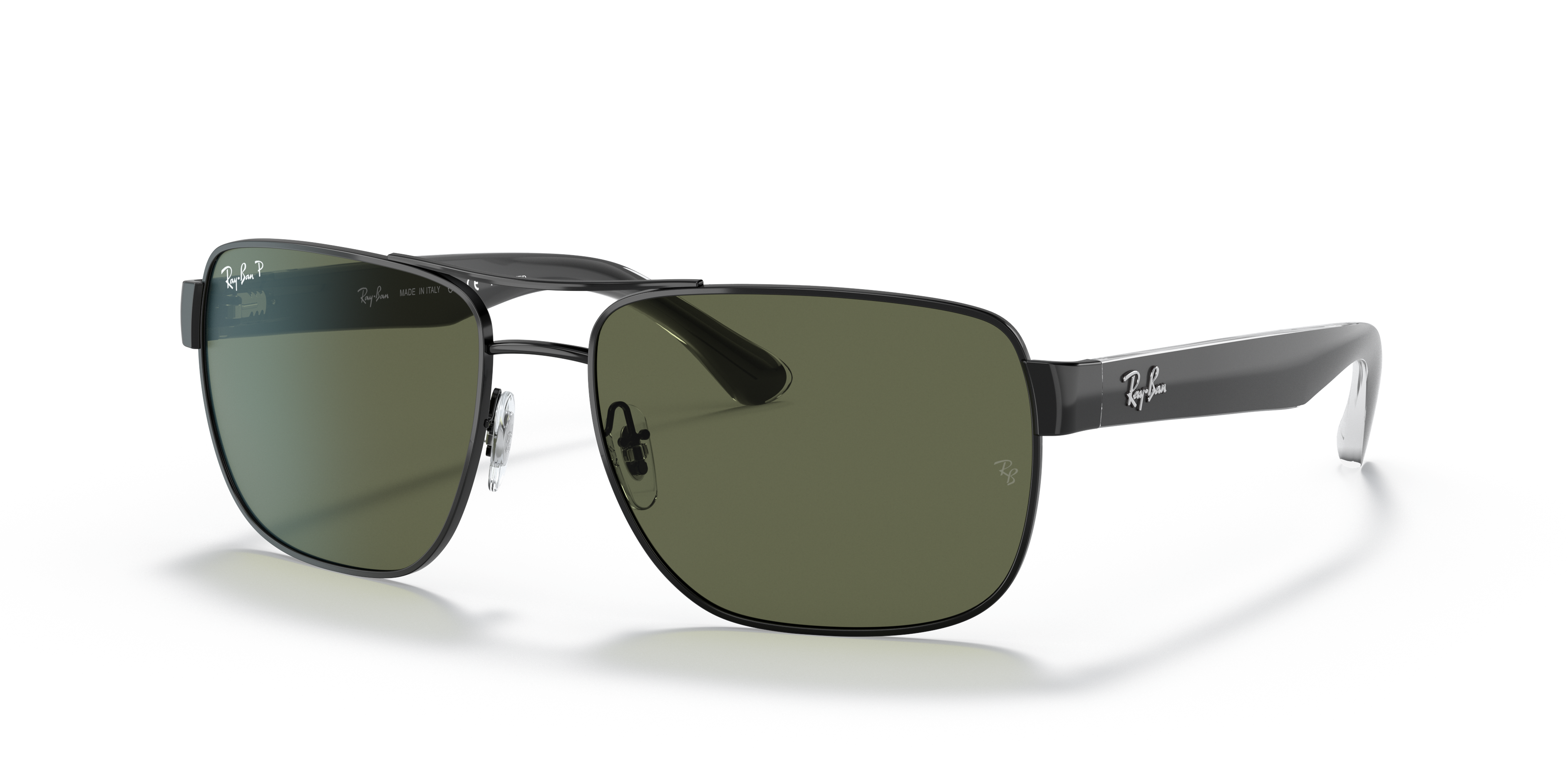 RB3530 Polished Black Frame G-15 Green Lenses 58-17