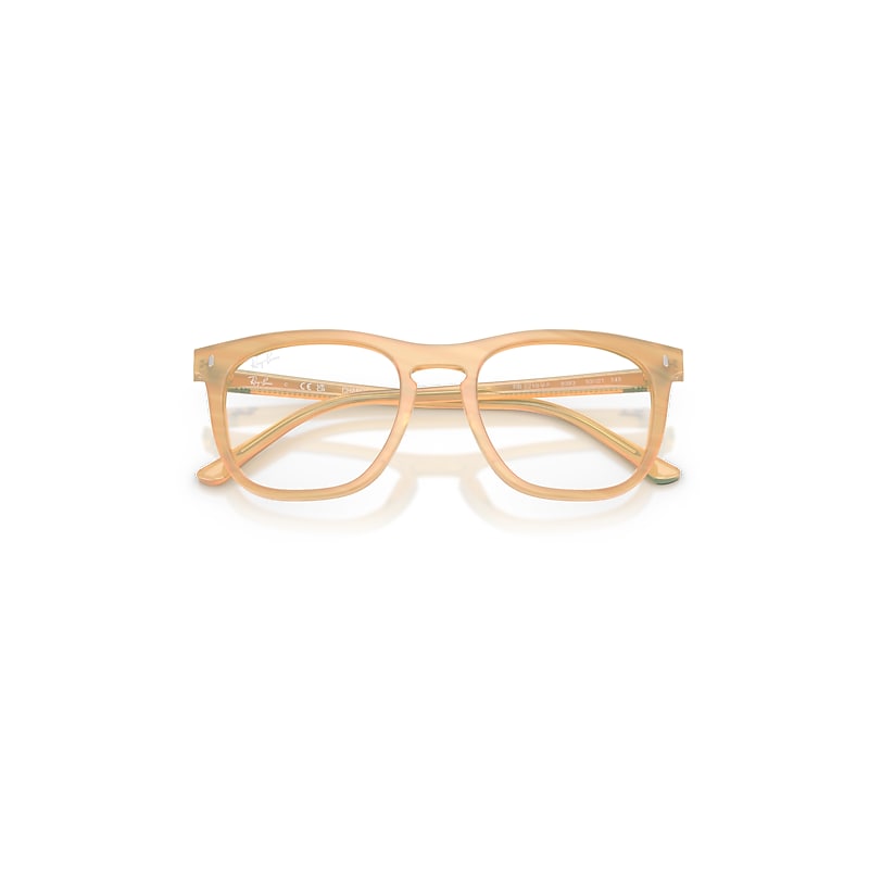 Ray Ban Rb2210v Optics Change Eyeglasses Photo Striped Brown Frame Clear Lenses Polarized 53-21