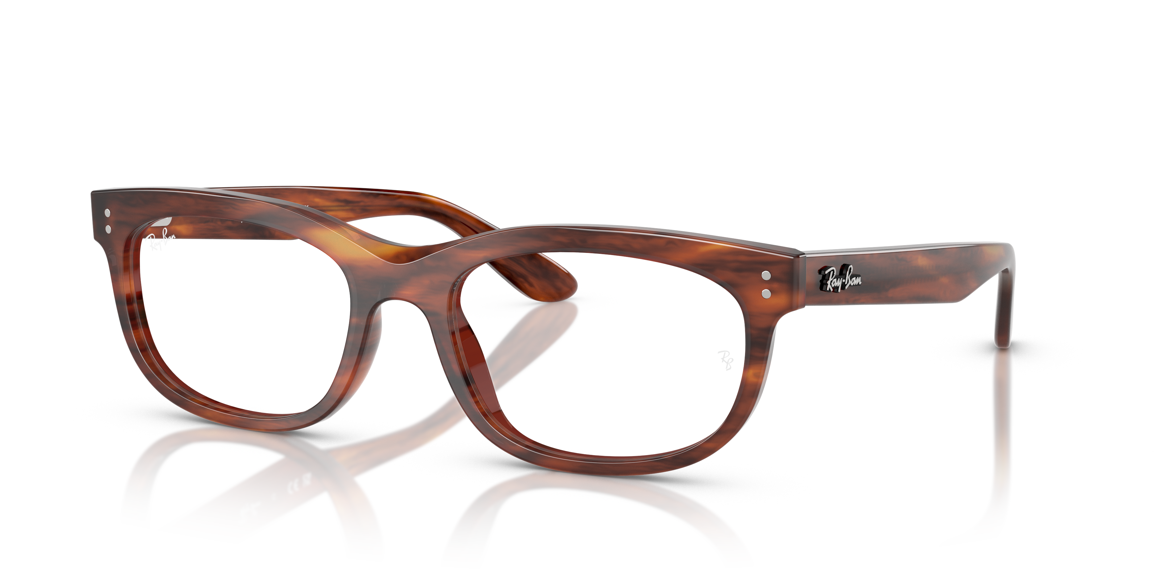 BALORETTE OPTICS Polished Striped Havana Frame Clear Lenses 54-18