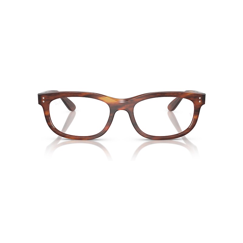 Ray Ban Balorette Optics Eyeglasses Striped Havana Frame Clear Lenses Polarized 54-18 In Striped Havana