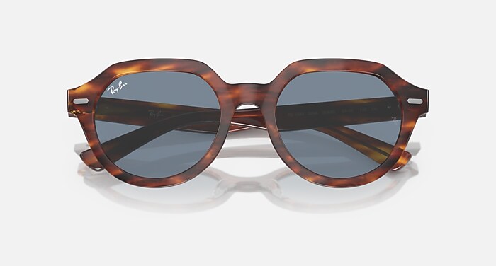 GINA Sunglasses in Striped Havana and Blue - RB4399 | Ray  display picture 2