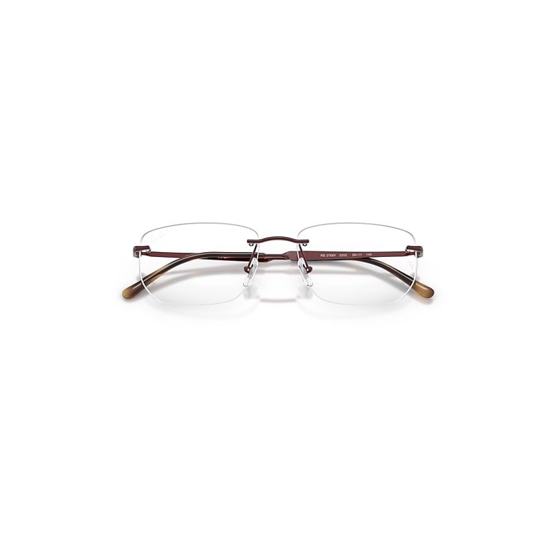 Ray Ban Rb3768v Optics Eyeglasses Bordeaux Frame Clear Lenses Polarized 54-17 In Burgundy