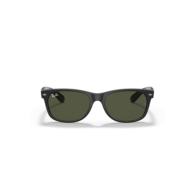 Ray-Ban New Wayfarer Color Mix Sunglasses Black Frame Green Lenses 55-18