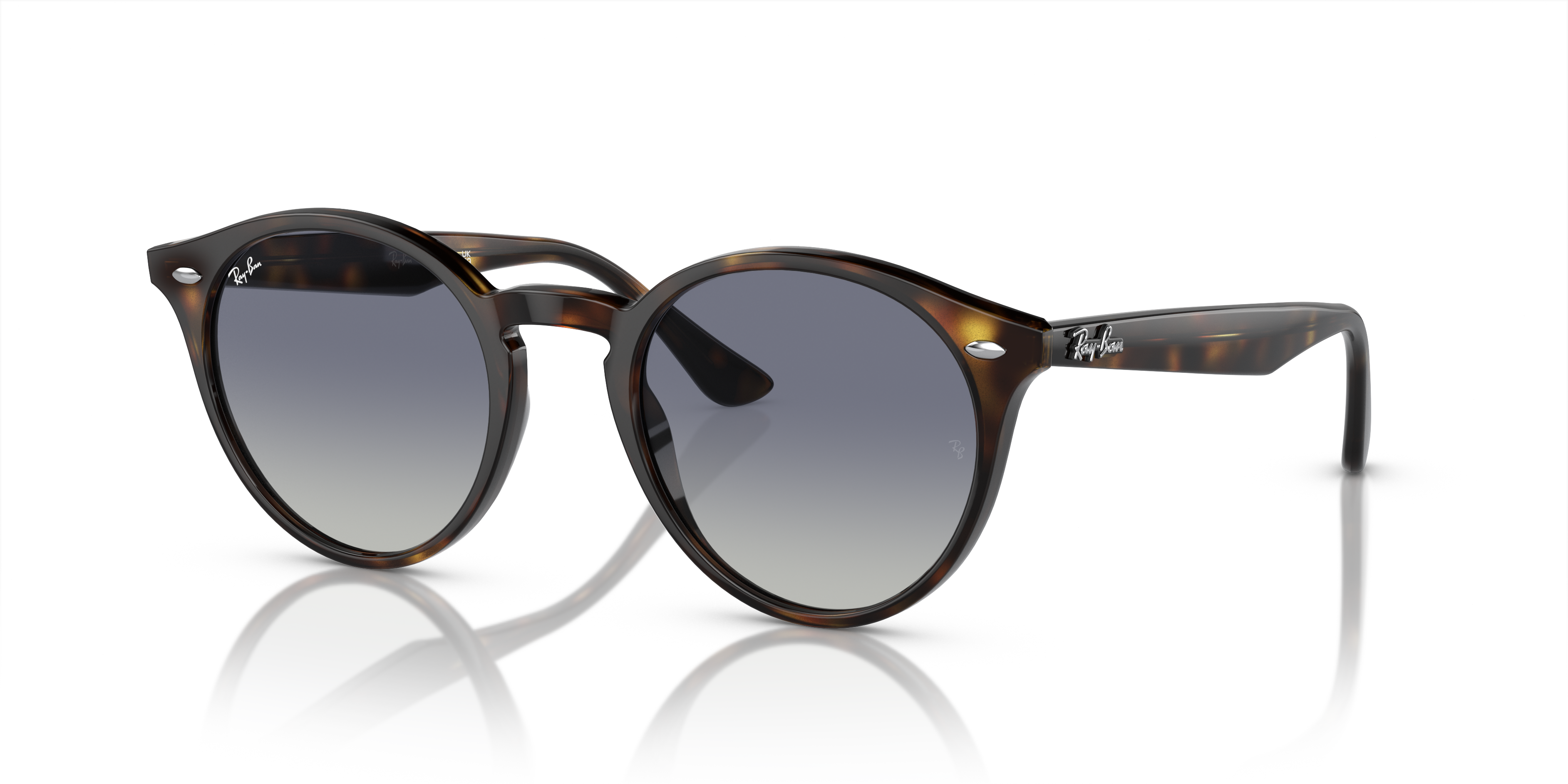 RB2180 Polished Light Havana Frame Light Grey/Dark Blue Lenses 49-21