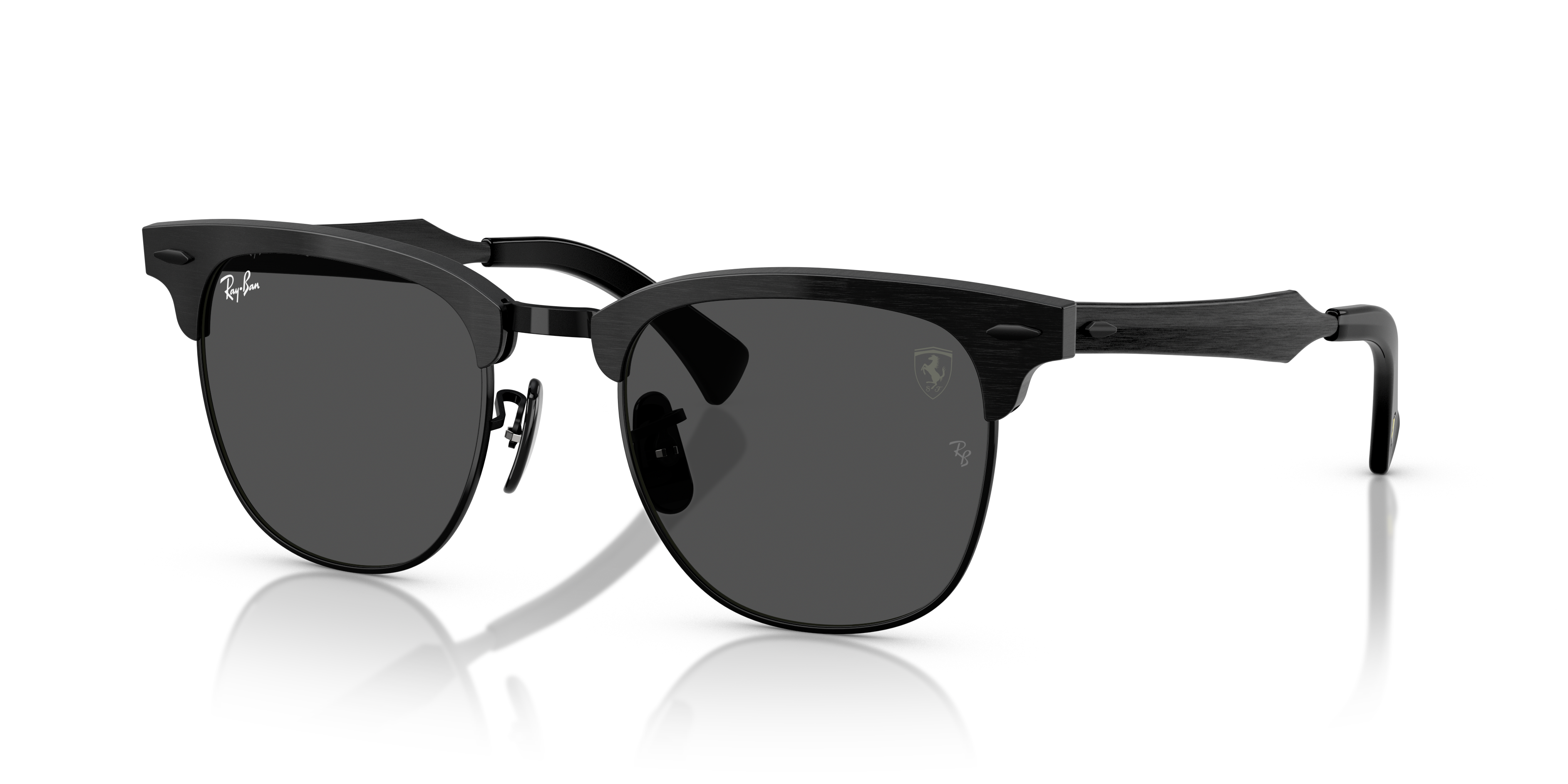 RB3807M SCUDERIA FERRARI COLLECTION Matte Brushed Black On Black Frame Dark Grey Lenses 51-21