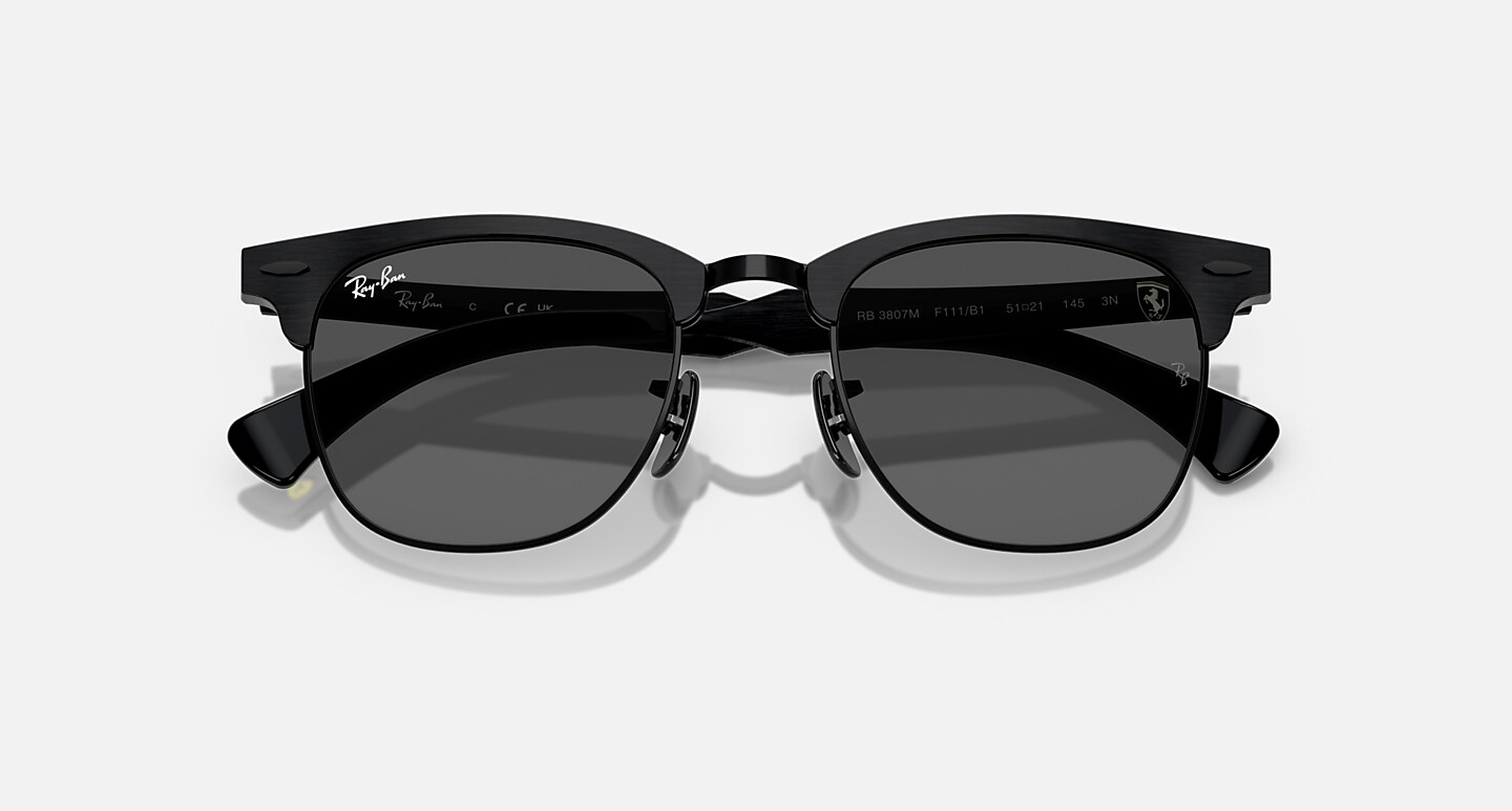 Ray-Ban Sunglasses Unisex Rb3807m Scuderia Ferrari Collection - Brushed Black Frame Grey Lenses 51-21