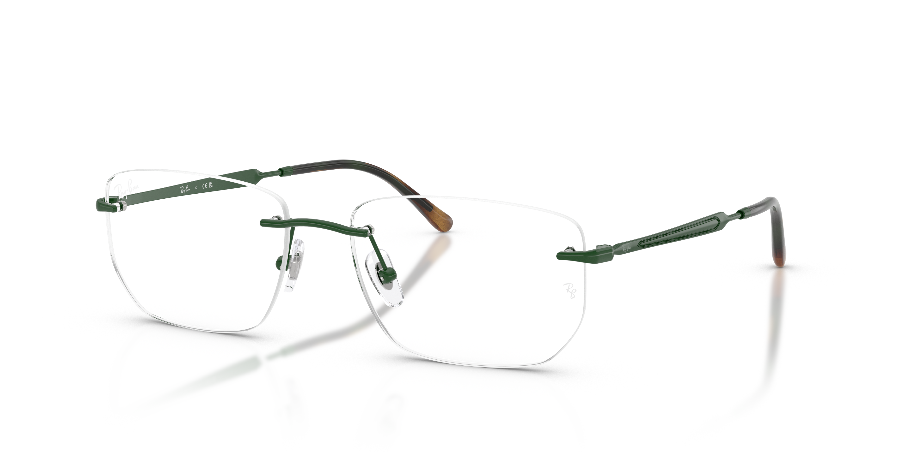 RB3768V OPTICS Polished Green Frame Clear Lenses 56-17
