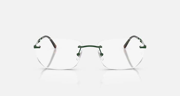 Ray-Ban Eyeglasses Unisex Rb3768v Optics Prescription - Green Frame Clear Lenses 54-17 Polarized