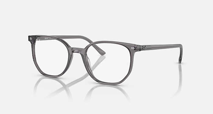 Ray-Ban Eyeglasses Elliot Optics Transparent Grey Frame Demo Lens Lenses