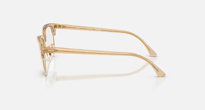 Ray-Ban Eyeglasses Unisex Clubmaster Optics Change Prescription - Photo Waves Purple Frame Clear Lenses 51-21 Polarized