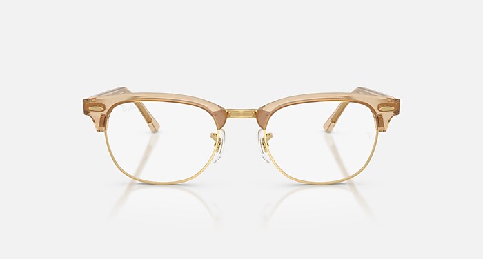 Ray-Ban Eyeglasses Unisex Clubmaster Optics Change Prescription - Photo Waves Purple Frame Clear Lenses 51-21 Polarized