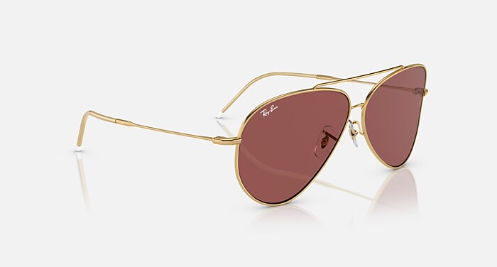 AVIATOR REVERSE Sunglasses in Arista Gold and Dark Violet 