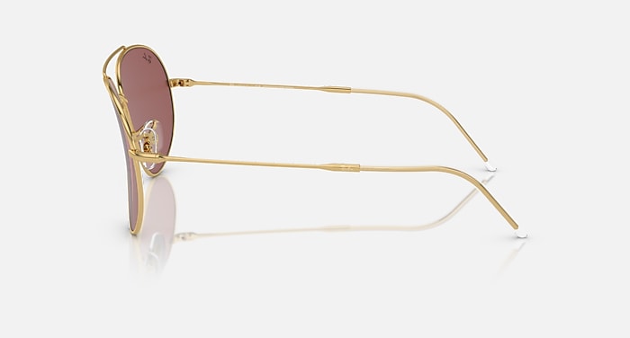 Ray-Ban Sunglasses Unisex Aviator Reverse - Arista Gold Frame Violet Lenses 59-11