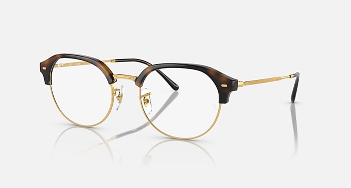 CLUBMASTER METAL OPTICS Eyeglasses with Blue On Silver Frame 