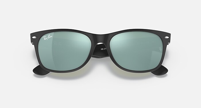 Ray-Ban Sunglasses New Wayfarer Flash Black Frame Blue Lenses
