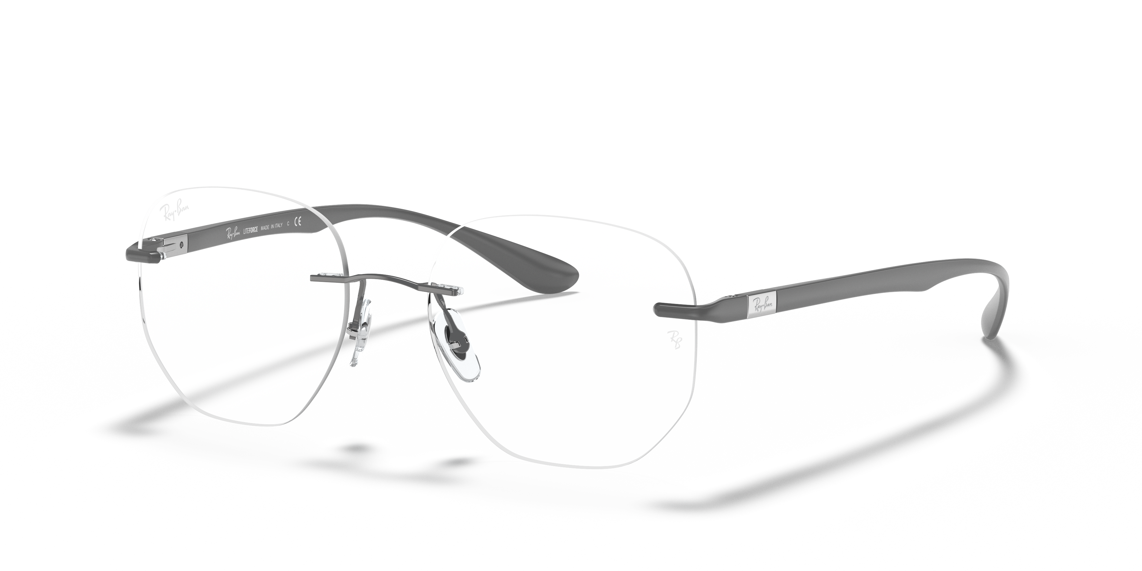 RB8766 OPTICS Polished Gunmetal Frame Clear Lenses 51-17