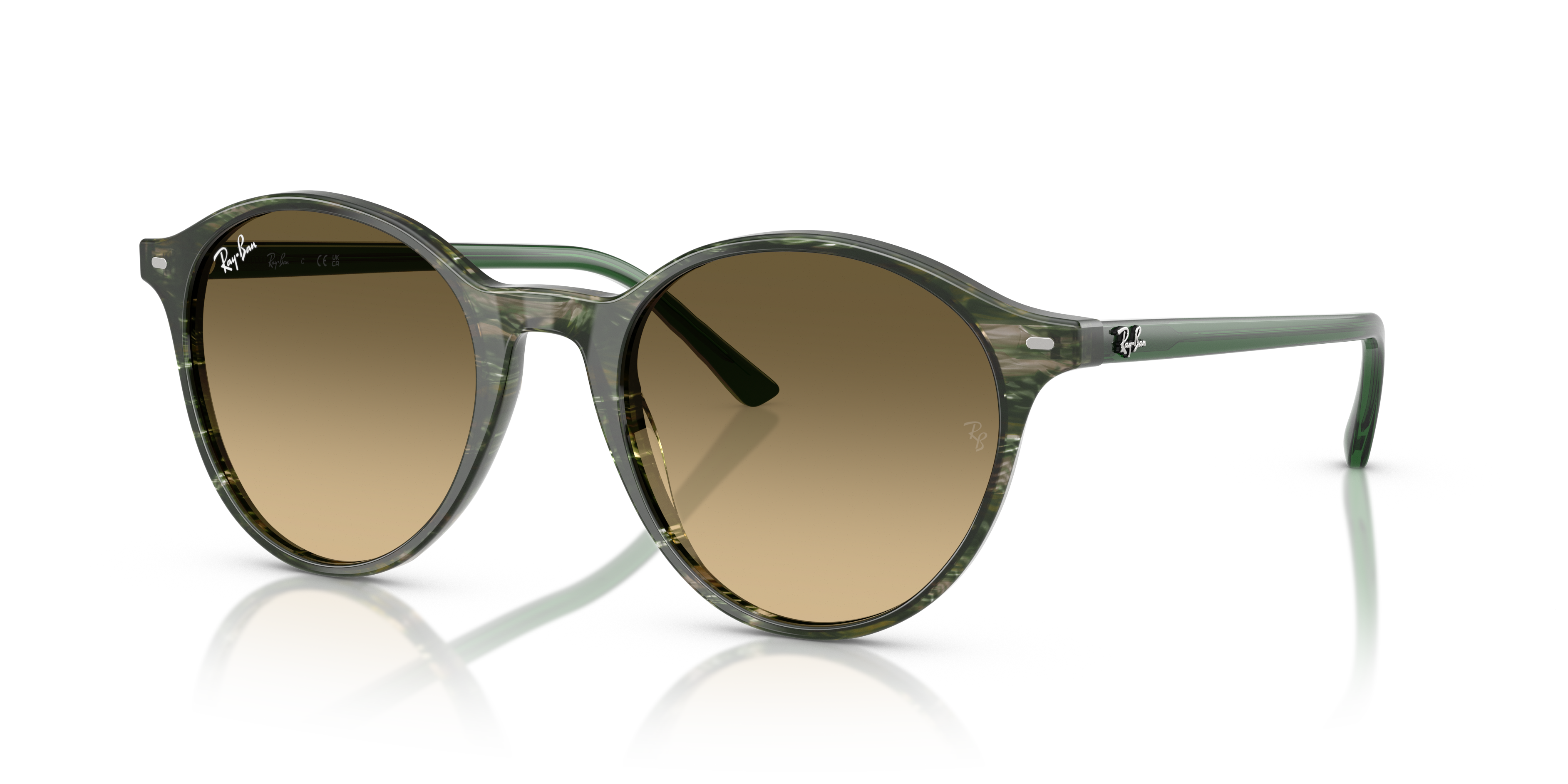 RB2230 Sunglasses in Transparent Shade Fantasy Green and Brown